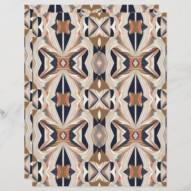 Papel Scrapbook com Abstrato de Aquarela 14 (Frente/Verso)