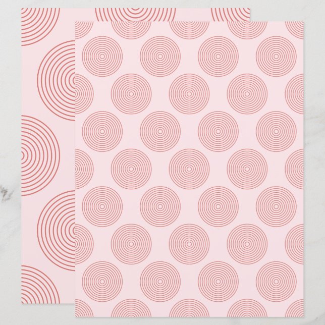Papel Scrapbook com Padrão de Círculos Redondos Fo (Frente/Verso)