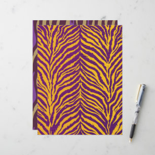 Papel Scrapbook com Padrão de Faixa de Tigre Roxo