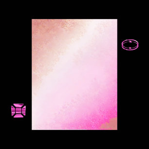 Papel Scrapbook Cor de Água Rosa e Dourada