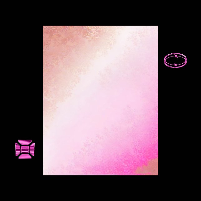 Papel Scrapbook Cor de Água Rosa e Dourada (Criador carregado)