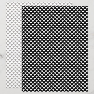 Papel Scrapbook Corações Pequenos Preto e Cinza