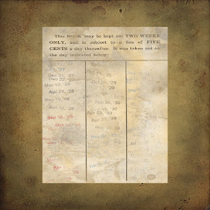 Papel Scrapbook Da Placa De Biblioteca Vintage