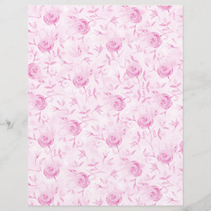 Papel Scrapbook Damask Blush Blush Roses Rosa Flor