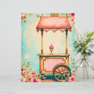 Papel scrapbook de carrinho de sorvete estilo anti