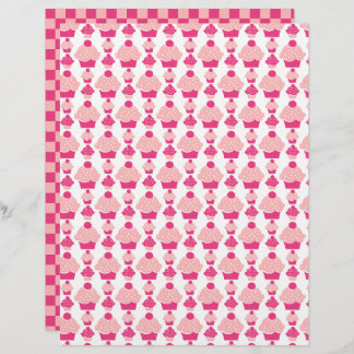 Papel Scrapbook de Cupcake Rosa
