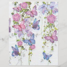 Papel Scrapbook de Decoupage de Borboletas Azuis L