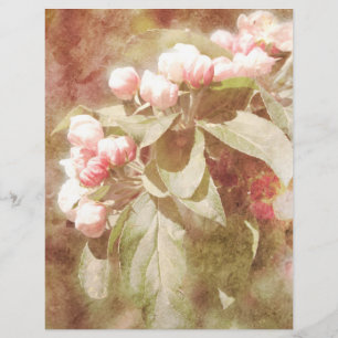 Papel Scrapbook de Flor de Maçã Cor-de-Rosa