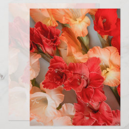 Papel Scrapbook de Flores de Gladíolo Vibrantes