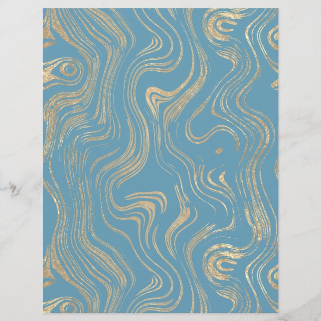 Papel Scrapbook De Folha De Ouro Marbado (Frente)