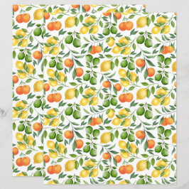 Papel Scrapbook de Fruta Citrus