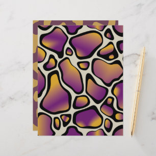 Papel Scrapbook de Impressão de Vaca Roxo e Dourad