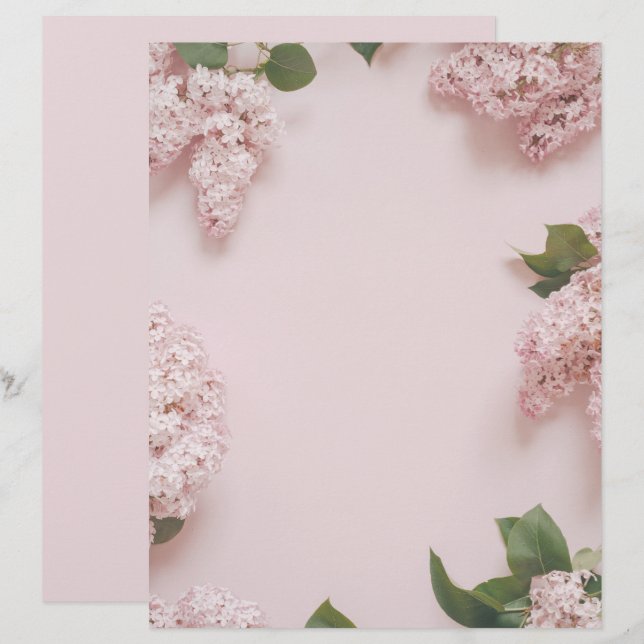 Papel scrapbook de lilases rosa pastel suave (Frente/Verso)