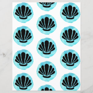 Papel Scrapbook de Padrão de Shell Azul