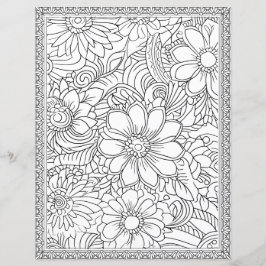 Papel Scrapbook de Página de Coloração Floral Eleg