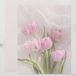Papel scrapbook de tulipas rosa suave