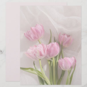 Papel scrapbook de tulipas rosa suave