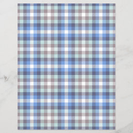 Papel Scrapbook de Xadrez Tartan Azul Moderno