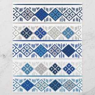 Papel Scrapbook Design de Forma Diamante Azul: