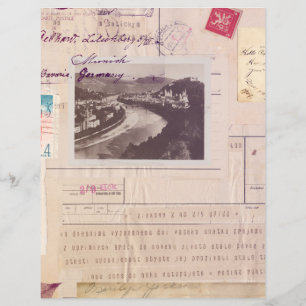 Papel Scrapbook do Diário de Colagem de Vintagem