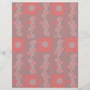 Papel Scrapbook Flor Peach Squiggle