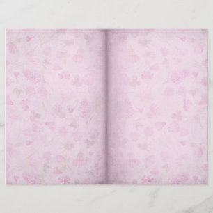 Papel Scrapbook Floral Cor-de-rosa pálido