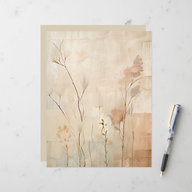 Papel Scrapbook Folhas e Grama em Harmonia (Frente/Verso In Situ)