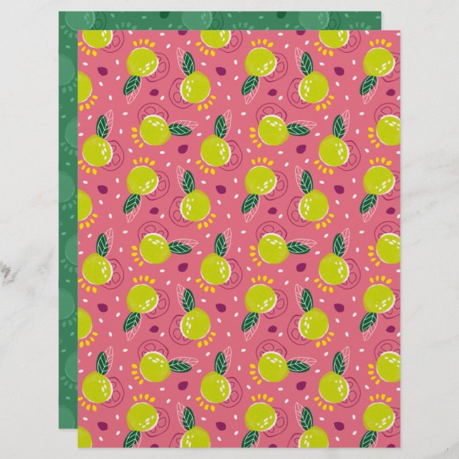 Papel Scrapbook Guava (Frente/Verso)
