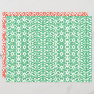 Papel Scrapbook - Hexágono e Bares em 2 Cores