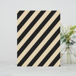 Papel Scrapbook Listras Diagonais Preto e Bege