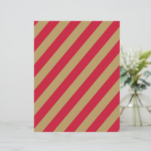 Papel Scrapbook Listras Diagonais Vermelho e Bege