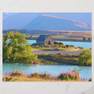 Papel Scrapbook no lago Cênico Tekapo
