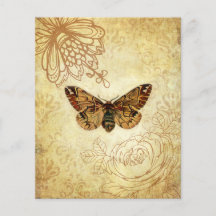 Papel Scrapbook Ouro Moth Vintage