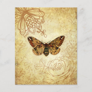Papel Scrapbook Ouro Moth Vintage