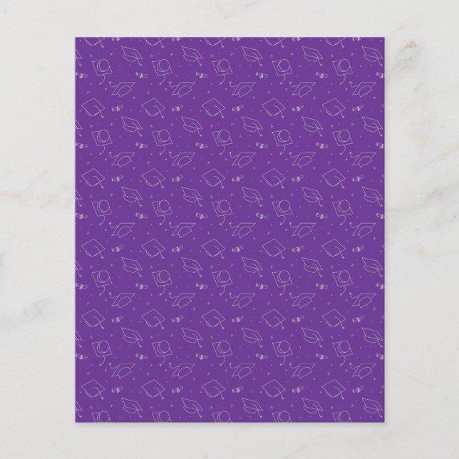 Papel Scrapbook para graduação em roxo e prata (Frente)