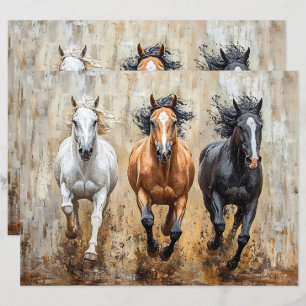 Papel Scrapbook para pintura de trio equino