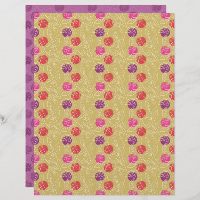 Papel Scrapbook Plum (Frente/Verso)