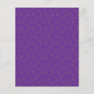 Papel Scrapbook Púrpura e Dourado para Portas do