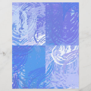 Papel Scrapbook Púrpura, em Turquesa, com abstrato