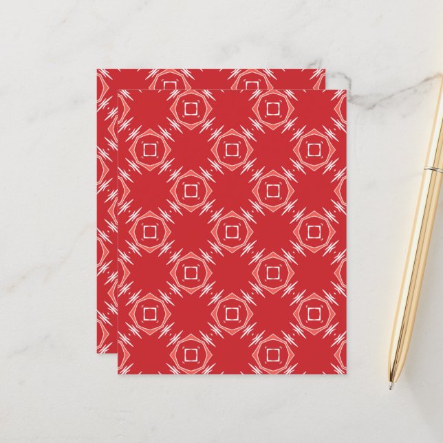 Papel Scrapbook Red Abstrato Pattern 28.0 (Frente/Verso In Situ)