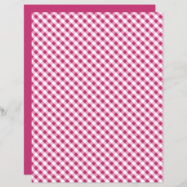 Papel Scrapbook Red Gingham (Frente/Verso)