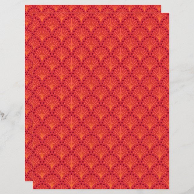 Papel Scrapbook Red Japonês Escalável (Frente/Verso)
