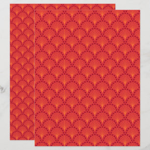 Papel Scrapbook Red Japonês Escalável