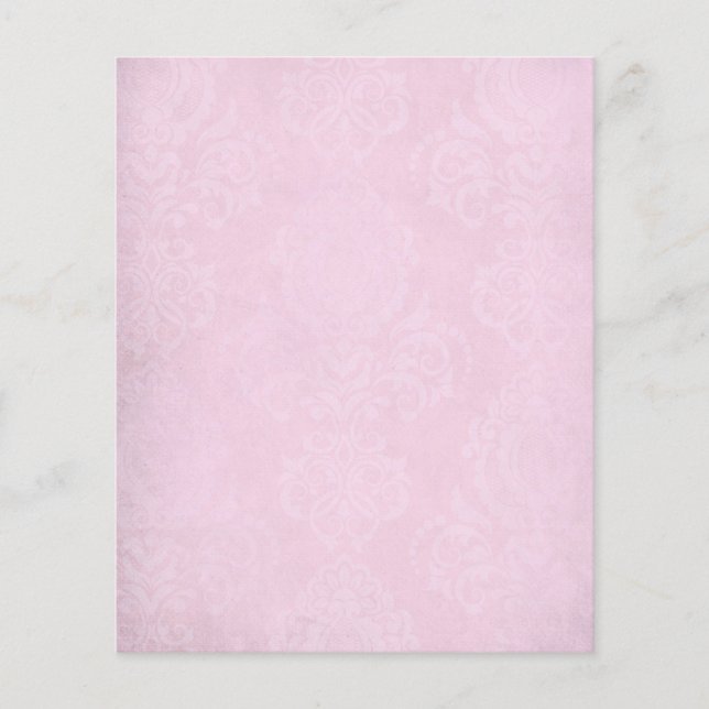 Papel Scrapbook Rosa Damask (Frente)