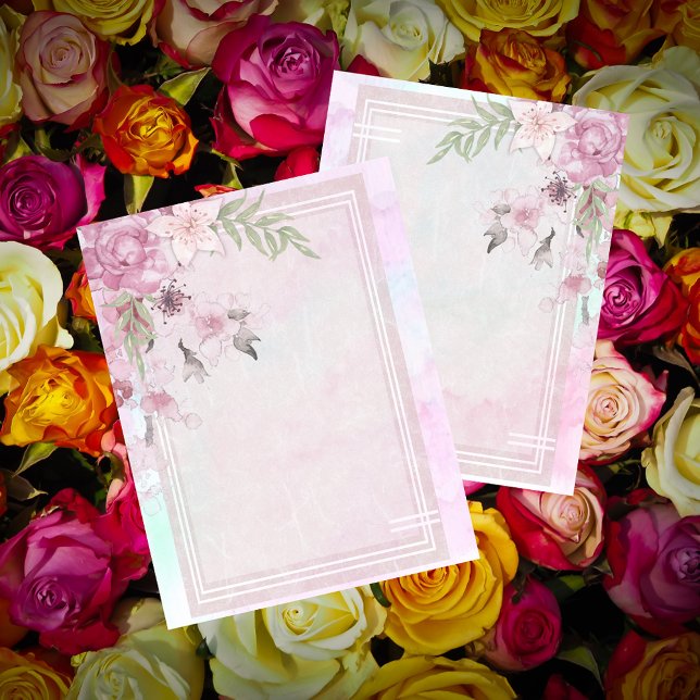 Papel Scrapbook Rosa Floral (Criador carregado)
