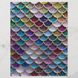 Papel Scrapbook Scalter Glitter Glam Smermaid
