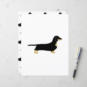 papel scrapbook silhueta preto e marrom de dachshu