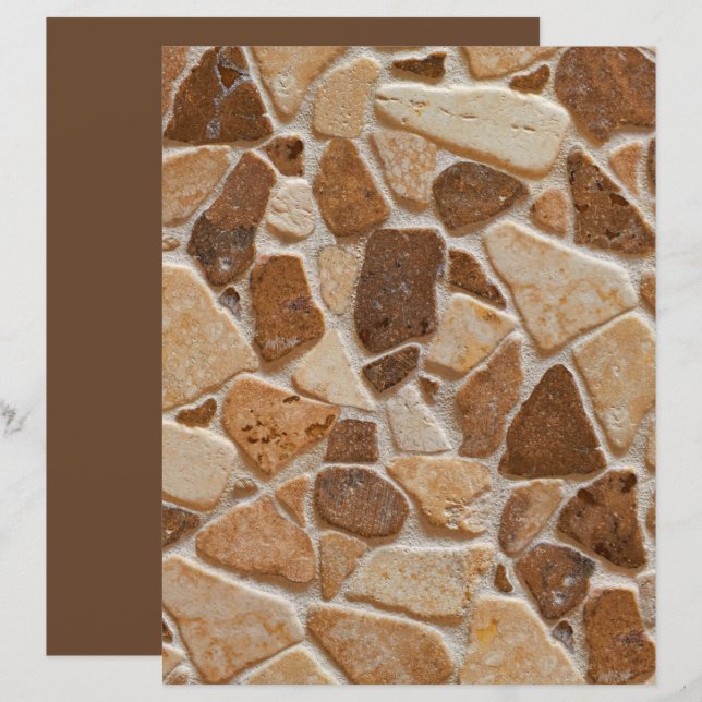 Papel Scrapbook Tan Brown Pebble Stones Textura (Frente/Verso)