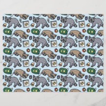 Papel Scrapbook "Trash Panda" Guaxinim Kawaii 22x2