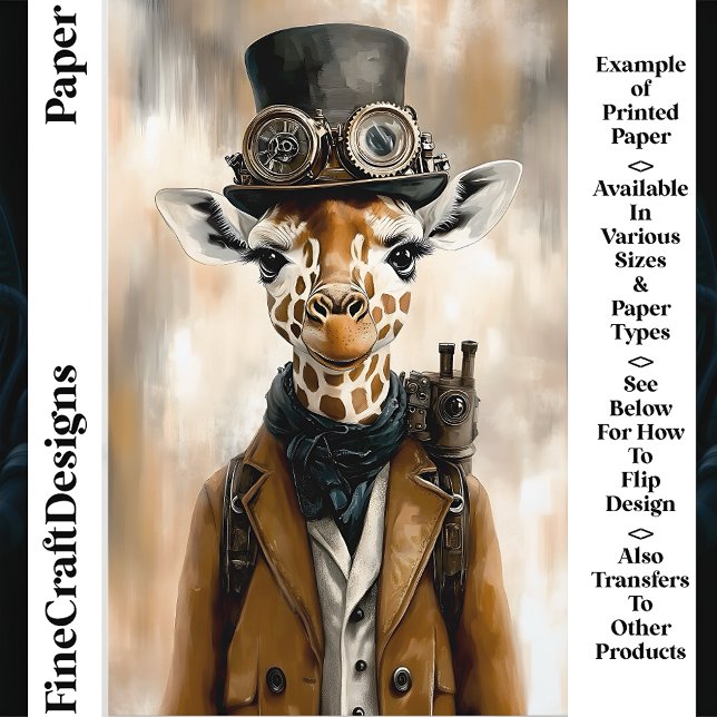 Papel Scrapbook Whimsic Steampunk Giraffe AC2 (Criador carregado)